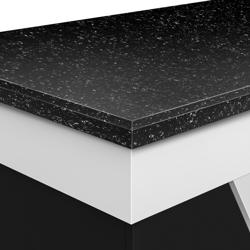 Commercial Ambient Prep Counter – Black Granite Top - 4 Soft-Close Doors - 1600×800mm - On Castors