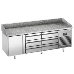 Pizzawerkbank PREMIUM PLUS - 1980x700mm - met granieten werkblad - met 1 deur & 6 laden