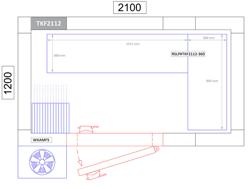 Conjunto de estantes em alumínio anodizado - forma em L - profundidade: 360mm - capacidade de carga: 600kg