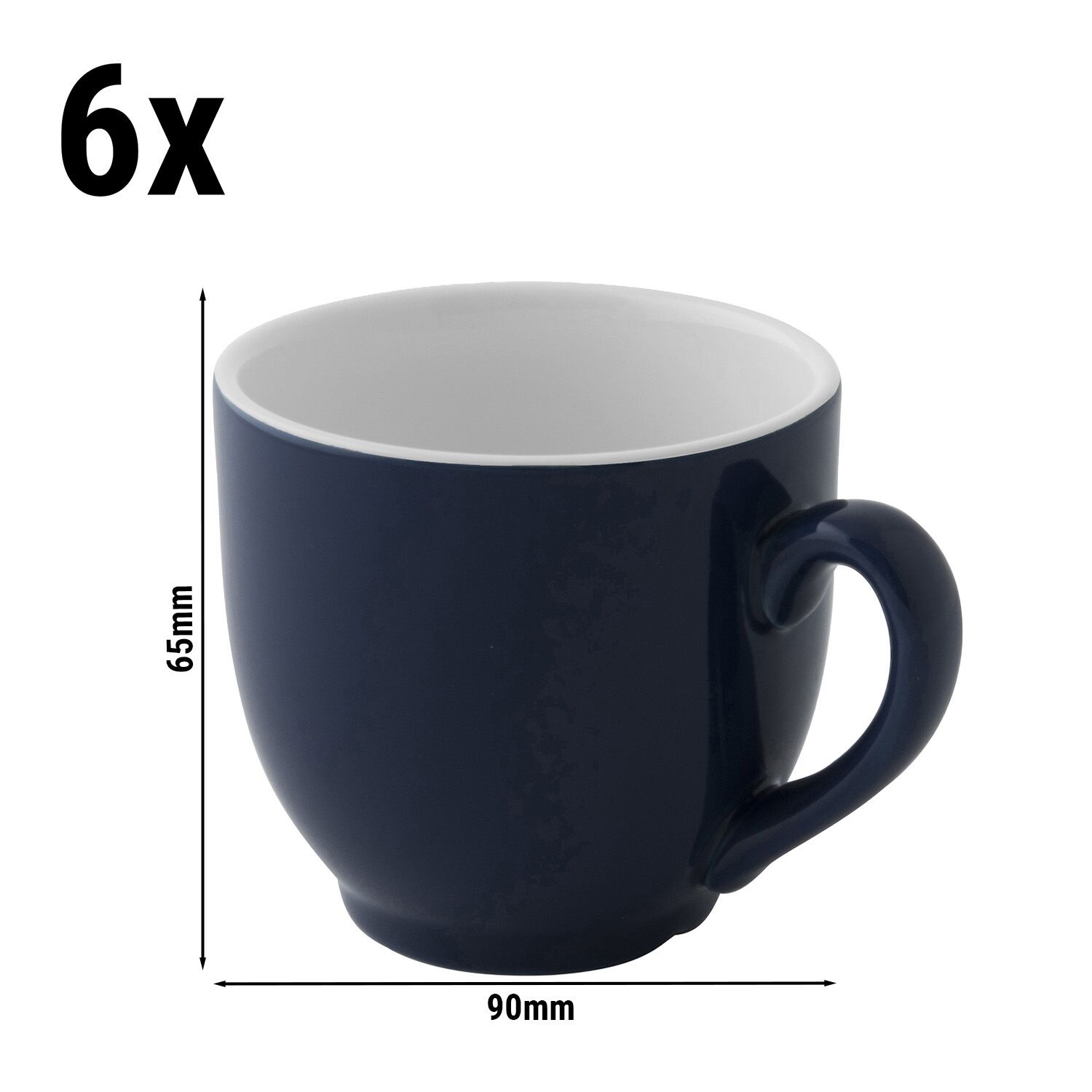 (6 pièces) COLORS – Tasse à café – 140 ml – Bleu