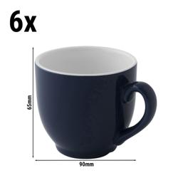 (6 pieces) Porcelain Coffee Cups 140 ml – Blue - Dishwasher & Microwave Safe