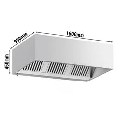 Commercial Box Extraction Canopy - Stainless Steel - 1.6 m × 900 mm - 1800 m³/h