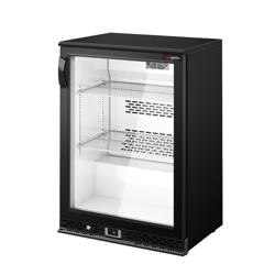 Commercial Back Bar Display Fridge PREMIUM – 600mm – 125L – Single Glass Door – Black – 4–12°C