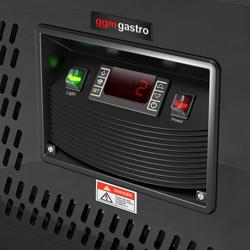 Gebaksvitrine - 580 liter - 1500mm - Dubbele beglazing - hoekig - spiegelfront - met 2 glazen planken - schuifdeuren achter - voor gebak - Zwart