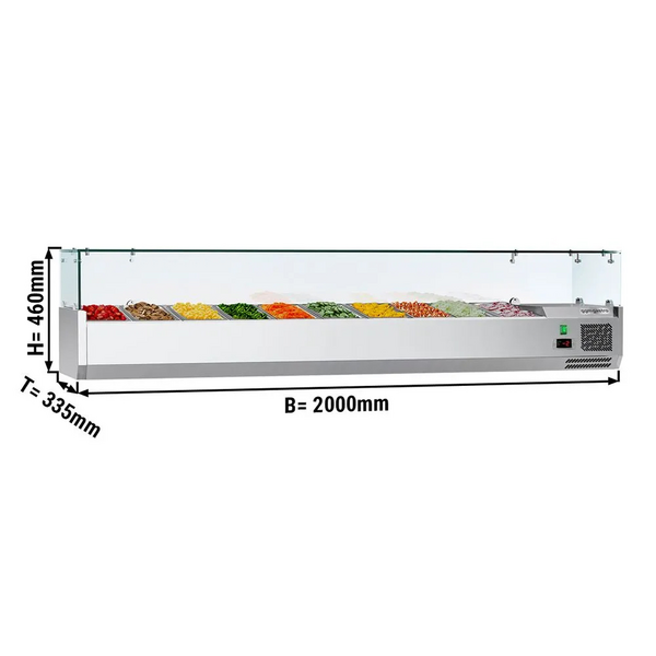 Vitrina rece ECO - 2,0 x 0,34 m - pentru 10x containere GN 1/4 