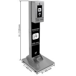 Distributeur de désinfection en inox - utilisation avec le pied