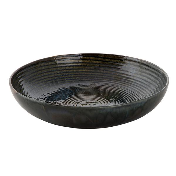 (6 pcs) METALLIC | Deep Plate - Stoneware - Ø260mm - Green