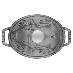 STAUB | Mini Cocotte Oval Enamelled Cast Iron Casserole Dish – 170 mm Oval – Graphite Grey – Pig Lid