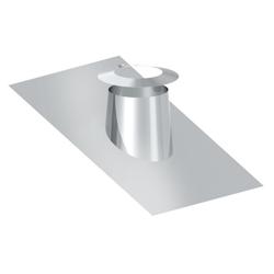 Dakdoorvoer - 16° - 25° - in rvs - met plakplaat & stormkraag - voor buis buitendiameter 450