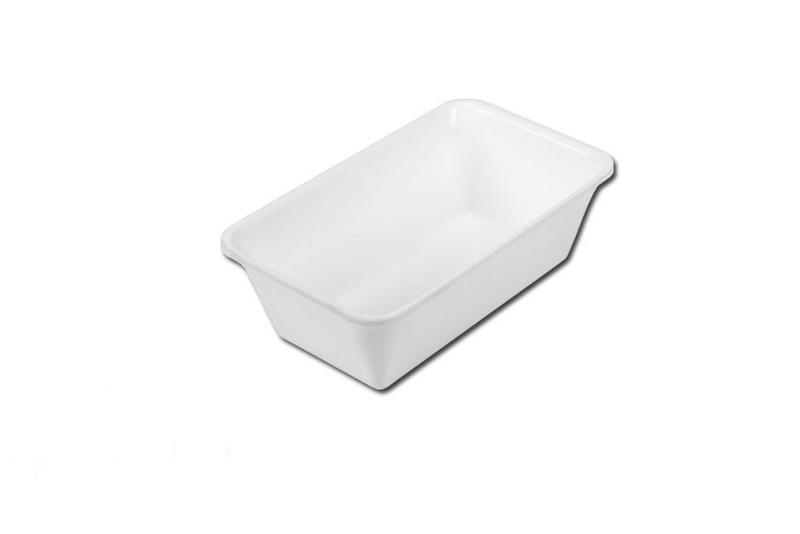Obdélníková prezentační nádoba - Plast - bez BPA - GN 1/4 - Výška: 80 mm - bílá
