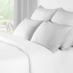 (10 Stuks) Elegant Damast dekbedovertrek Sydney - 80 x 80 cm - Wit	 