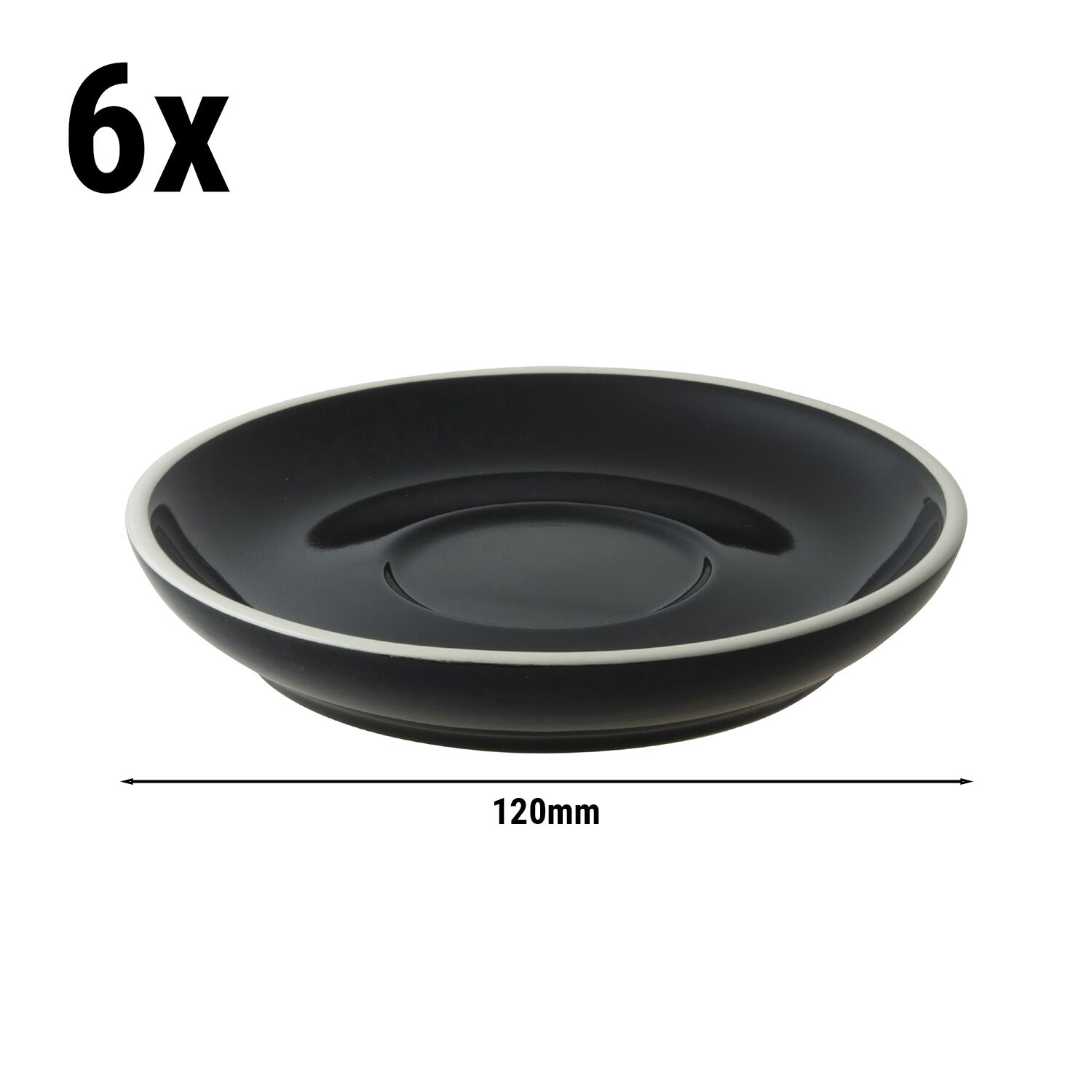(6 pcs) COLORS - Soucoupe à café - Ø120mm - Noir