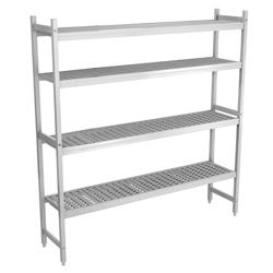Aluminium GN Shelving Unit Starter Bay – 4 Tier - 1611x460x1800mm - 600kg - Cold Room