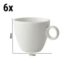 (6 szt.) BART - Filiżanka do cappuccino [Bart] - 265ml - Elfenbinowy - Porcelana - sztaplowana