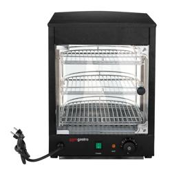 Vitrină caldă de banc profesională - 355 mm - 800 W - cu 3 rafturi - negru