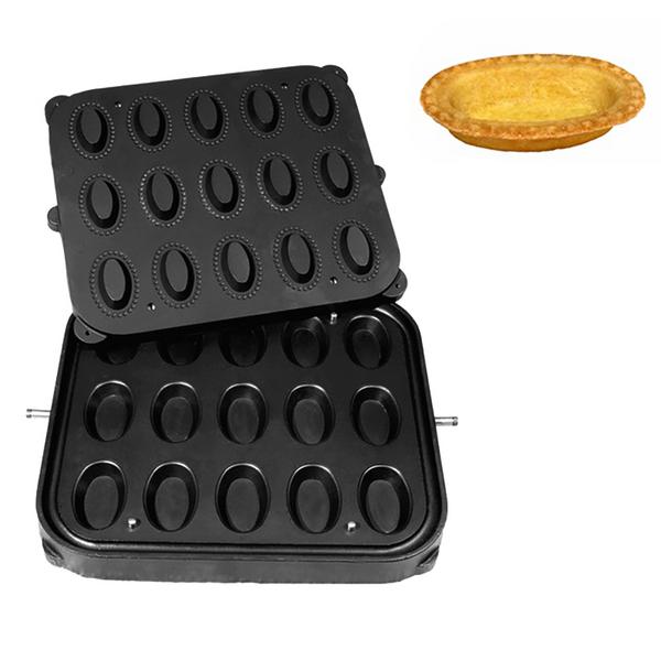 Tartlet Mould Plates - Oval - 79x52mm - for 15 tartlets - compatible with Tartlet machine TMPIC