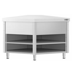 Acero inoxidable Mesa esquinera KOPENHAGEN - 1001x1001mm - con estante inferior