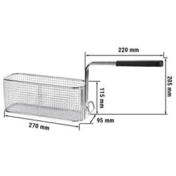 Frituurmand - 275x95x110mm | 5 liter - RVS | met hittebestendige handgreep - passend voor 700-serie