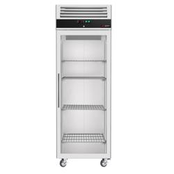 Upright Freezer ECO - 600L - with 1 glass door - Black front - On castors