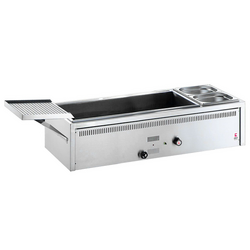 UBERT Mașini de prăjit pește - 1300x650mm - cu 1 raft și 2 recipiente