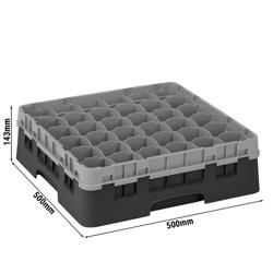 CAMBRO | CAMRACK® - Cestello per il lavaggio dei bicchieri 1/1 - 36 scomparti - con 1 estensore - 500x500mm - Nero