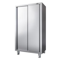Armoire haute en inox PREMIUM - 1200x700mm - 2 portes coulissantes - Hauteur: 1800mm