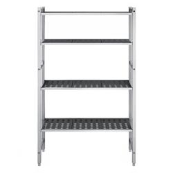 Raft din aluminiu - Modul de bază - 960x360x(H)1800 mm - Adâncime: 360 mm - cu 4 polițe pline - Capacitate: 175 kg/poliță (900 kg total)