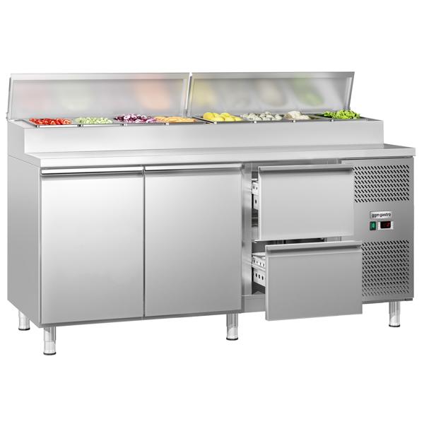 Mesa de preparação ECO - 1,8 x 0,7 m - com 2 portas e 2 gavetas 1/2