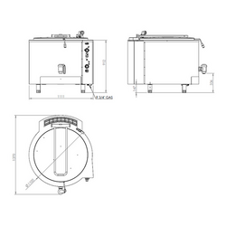 Gas Kochkessel - 300 Liter - 40 kW - Indirekte Beheizung