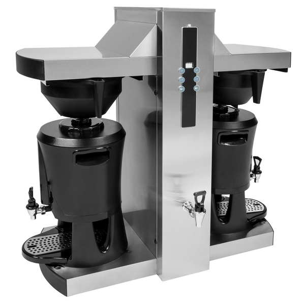 Filter koffiezetapparaat - 2x 5 liter - 9 kW - met 2 koffiezetarmen & heetwaterdispenser - incl. thermoskan