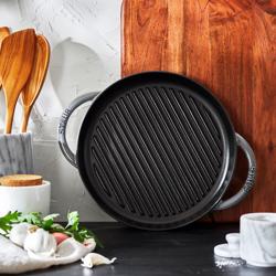 STAUB | GRILL PANS - مقلاة شواء - القطر 260 مم - حديد زهر - رمادي غرافيت