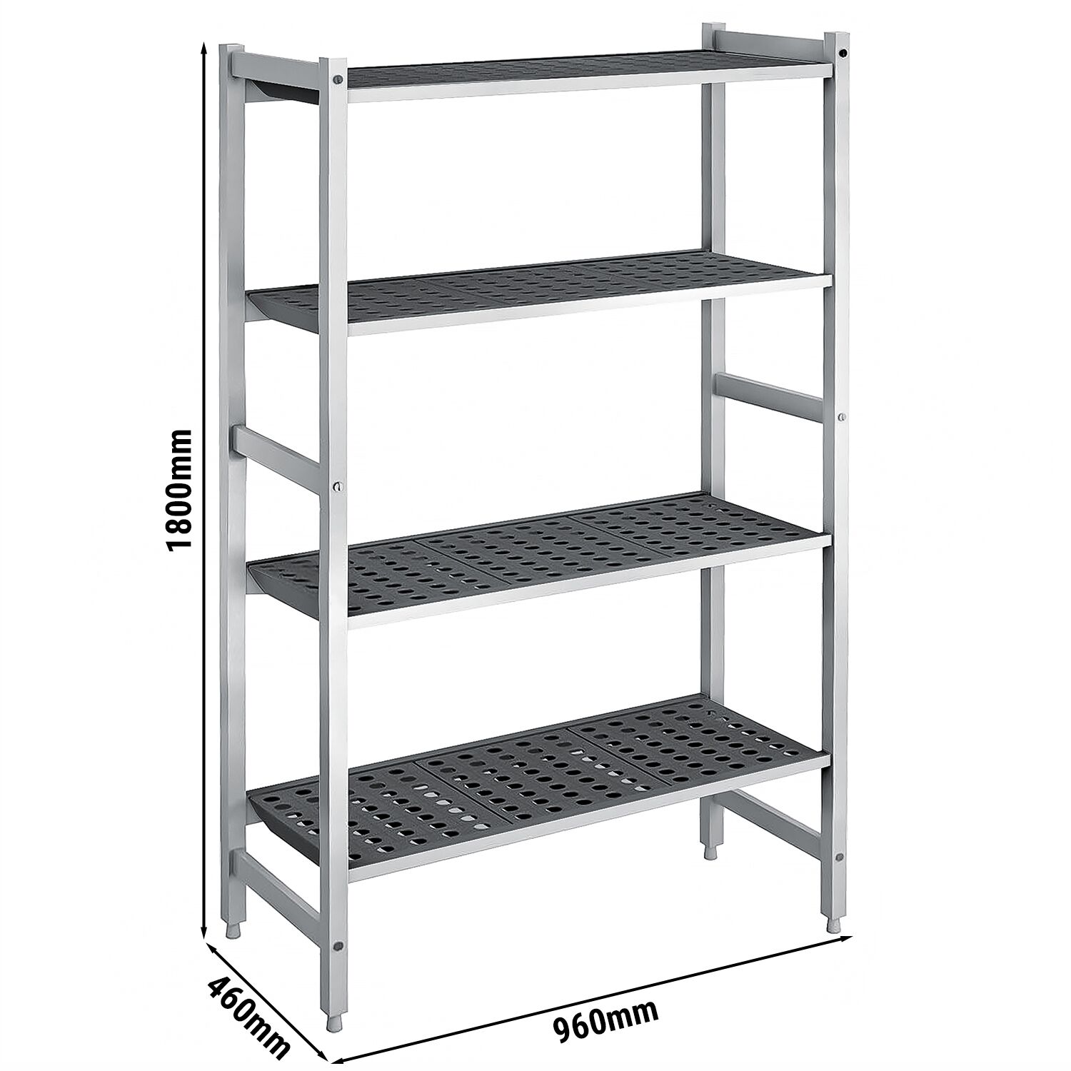 Étagère de base en aluminium - 960 x 1800 mm - Capacité de charge : 900 kg