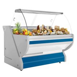 Koeltoonbank - 1525x1150mm - 300 liter - kleur blauw - gebogen ruit - granieten werkblad