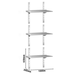 Wandborde PREMIUM - 1000x300mm - mit 3 Etagen