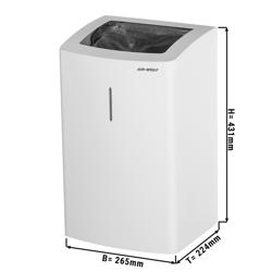 AIR-WOLF | Commercial waste bin - 25 litres - Stainless steel - White