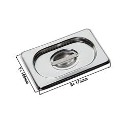 RVS - GN-deksel GN 1/9 - hoogte: 24mm - 175x108mm