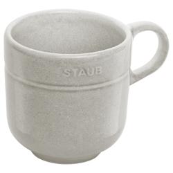 STAUB | Dining Line Ceramic Mug – 350 ml - Ergonomic Handle - White Truffle