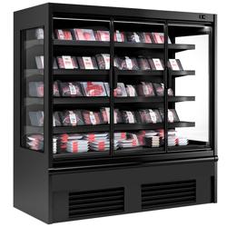 Commercial multideck display fridge - 1955mm - 1204L - with 3 hinged glass doors & 4 shelves - Black