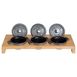 STAUB | SPECIALITIES - Tabla para servir 3 mini cocottes - 420x160mm - Bambú