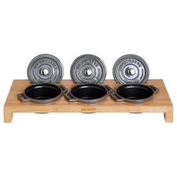 STAUB | SPECIALITIES - Vassoio di servizio per 3 mini cocottes - 420x160 mm - Bambù