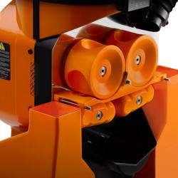 Elektrische sinaasappelpers - met koeling, automatische fruittoevoer, sapopslag & Onderstel - Oranje