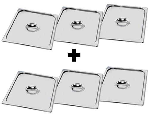 (6 stuks) RVS GN deksel 2/3