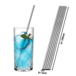 (50 komada) Slamke od plemenitog čelika - 5 x 200 mm - Ravne