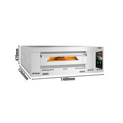 Gas Deck Pizza Oven - Single Deck - Refractory Stone Deck - 9 - Ø 34cm (13.4") - 230V Single Phase - Mechanical Controls - up to 450°C