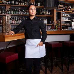 (6 pieces) KARLOWSKY | Basic Waist Apron with Pocket – White - 600x350 mm