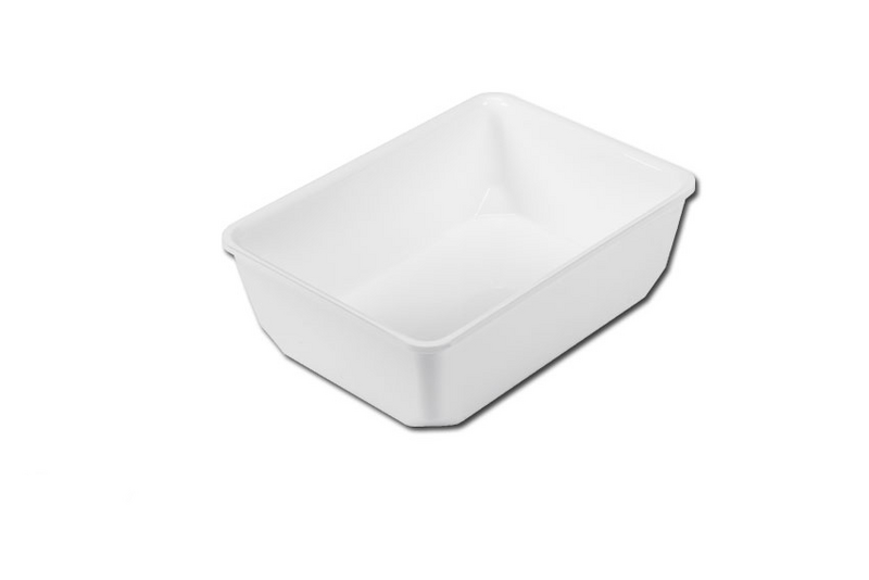 Rechthoekige presentatieschaal - Wit - BPA-vrij - 265 x 200 x 80 mm | Vleesschaal | Display schaal | Voedselschaal | Dienblad | Schaal | Bereidingsschaal