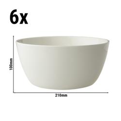 (6 buc) Castron | Lux | Maastricht - Porțelan - 2 litri - rotund - Ø 210 mm - stivuibil; compatibil mașină de spălat vase; pentru cuptor și microunde - Elfenbein