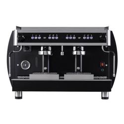 Commercial 2-Group Espresso Machine - Pre-Infusion, Plumbed-In, 3 kW, 220-240V - Black, Digital display, Includes 12kg coffee