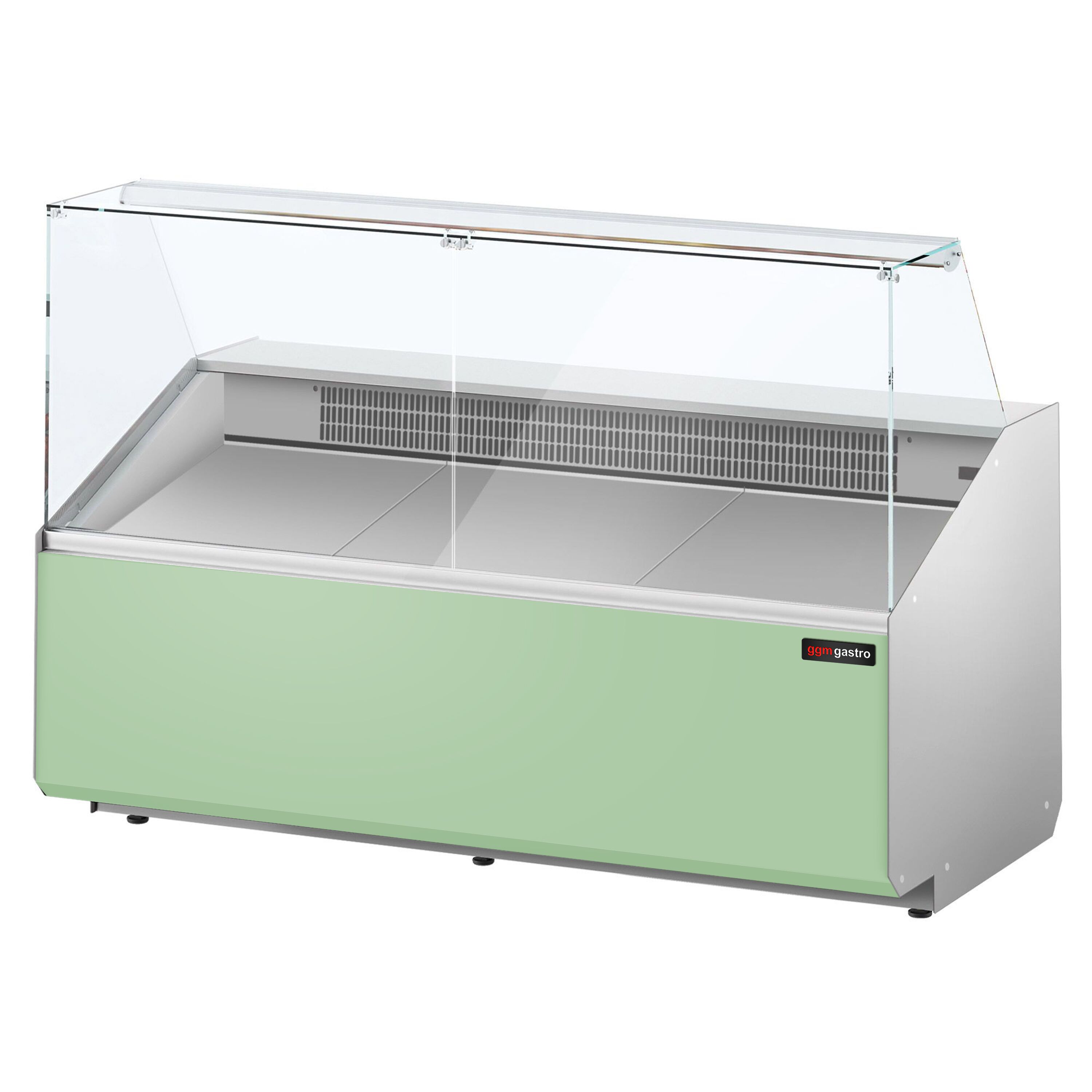 Comptoir vitrine réfrigérée - 1881x979mm - 387L - +2/+6°C - 3 portes - Façade vert clair
