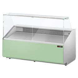 Banco gastronomia professionale - 1881x979mm - Vetro dritto - Pannello frontale Hellgrün - 387 L